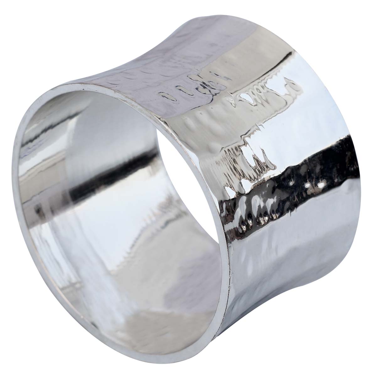 Napkin Rings in Bulk - Napkin Rings - Cast in Brass - Nickel Plated - Hammered Effect - Dining Table Accessories